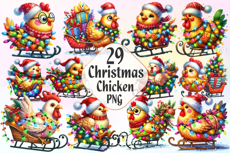 Christmas Funny Chicken Clipart Bundle 2 - CraftNest - Digital Crafting and Art