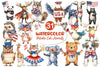 Patriotic Cute Animals Clipart Bundle