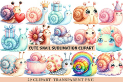 Cute Snail Clipart - CraftNest - Digital Crafting and Art