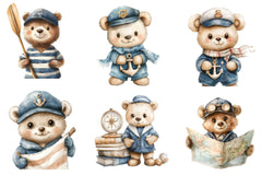 Bear Sailor Nautical Clipart Bundle - CraftNest - Digital Crafting and Art
