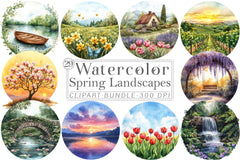 Spring Landscapes Clipart Bundle - CraftNest - Digital Crafting and Art