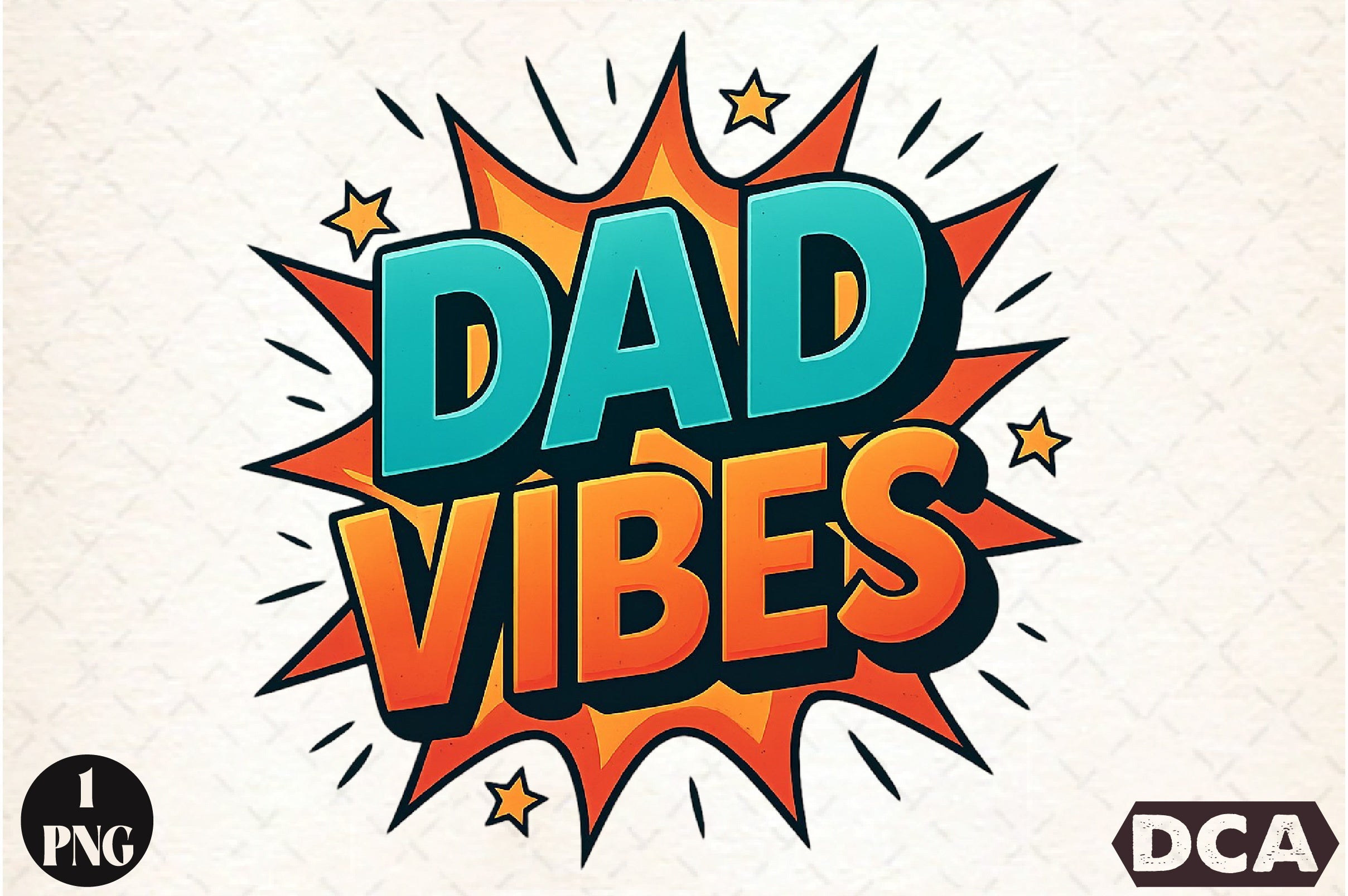 Comic Style Dad Vibes Clipart Bundle