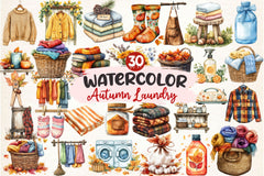 Autumn Laundry Clipart Bundle - CraftNest - Digital Crafting and Art