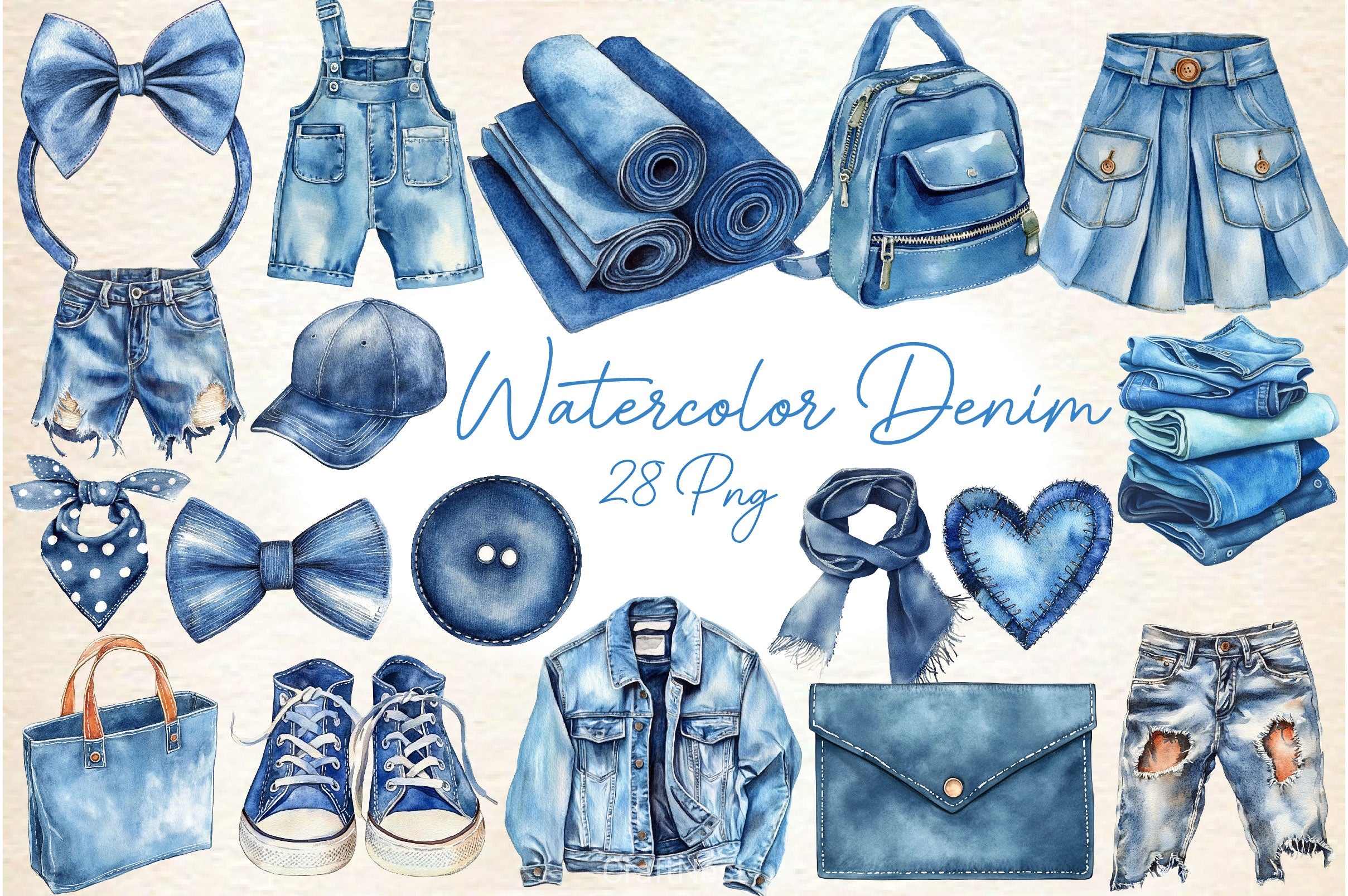 Denim Clipart Bundle 2 - CraftNest - Digital Crafting and Art