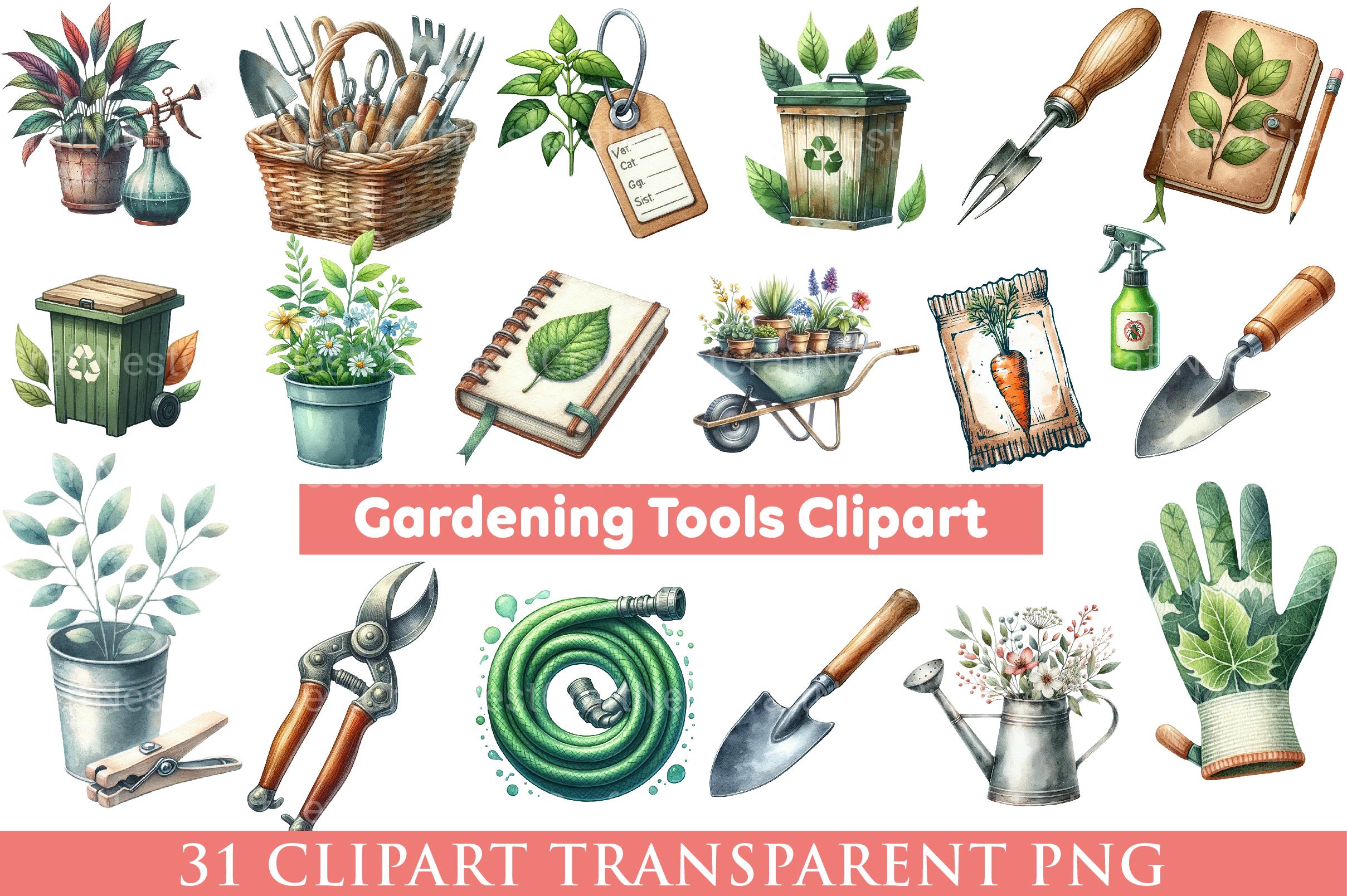 Gardening Tools Clipart - CraftNest - Digital Crafting and Art
