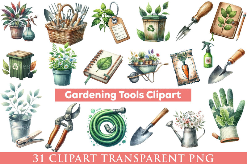 Gardening Tools Clipart - CraftNest - Digital Crafting and Art