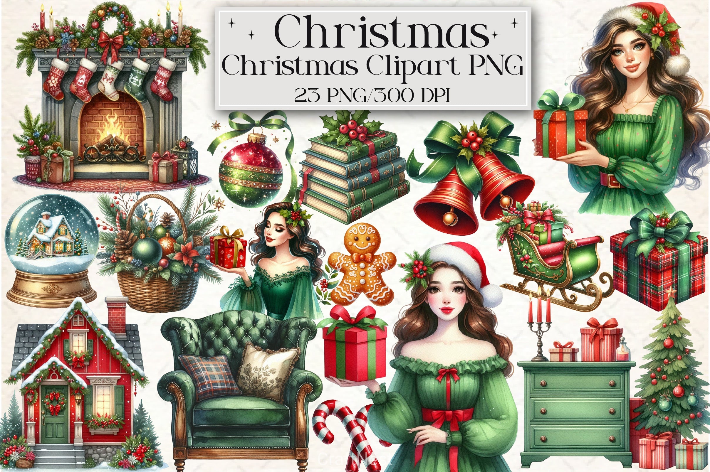 Classic Christmas Clipart Bundle 1 - CraftNest - Digital Crafting and Art