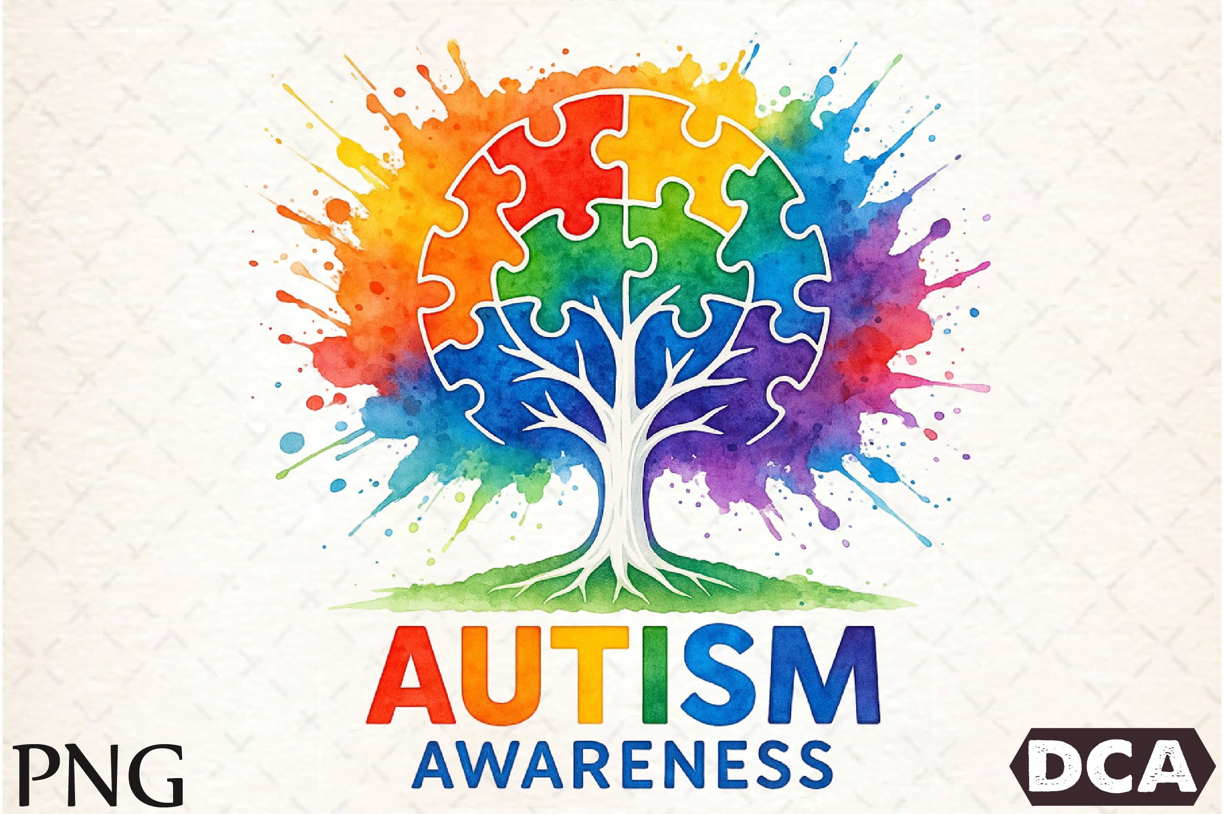 Brushstroke Autism Awareness Design Clipart Bundle