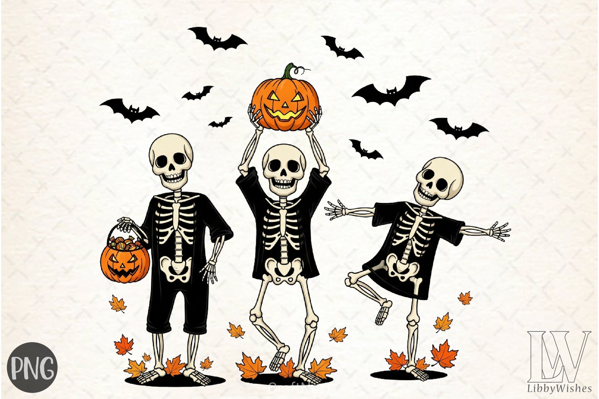 Dancing Skeleton Halloween Clipart Bundle - CraftNest - Digital Crafting and Art