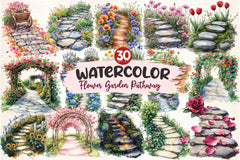 Flower Garden Pathway Clipart Bundle - CraftNest - Digital Crafting and Art