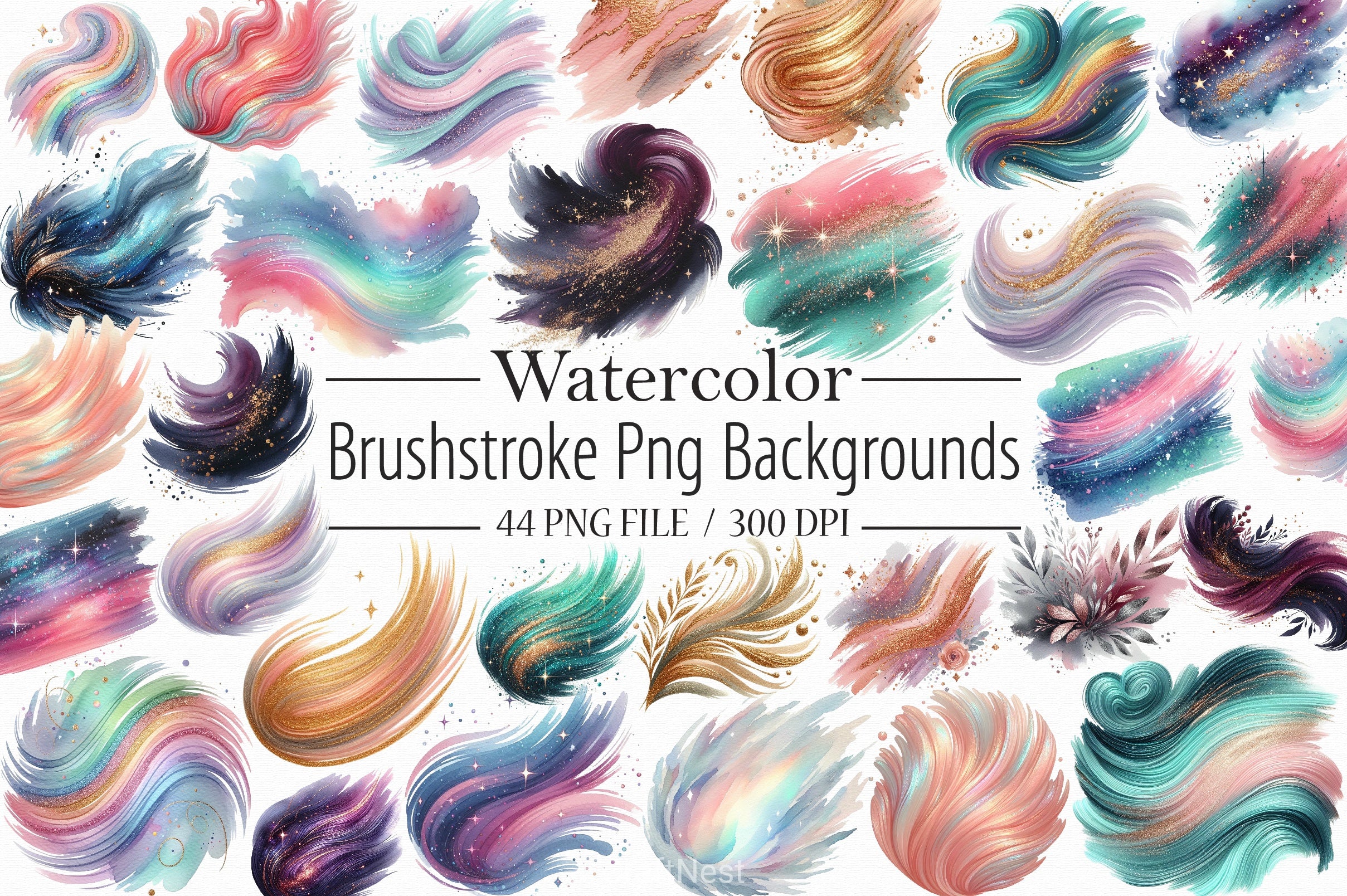 Brushstroke Backgrounds Clipart Bundle - CraftNest - Digital Crafting and Art