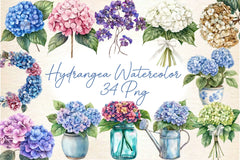 Hydrangea Clipart Bundle 2 - CraftNest - Digital Crafting and Art