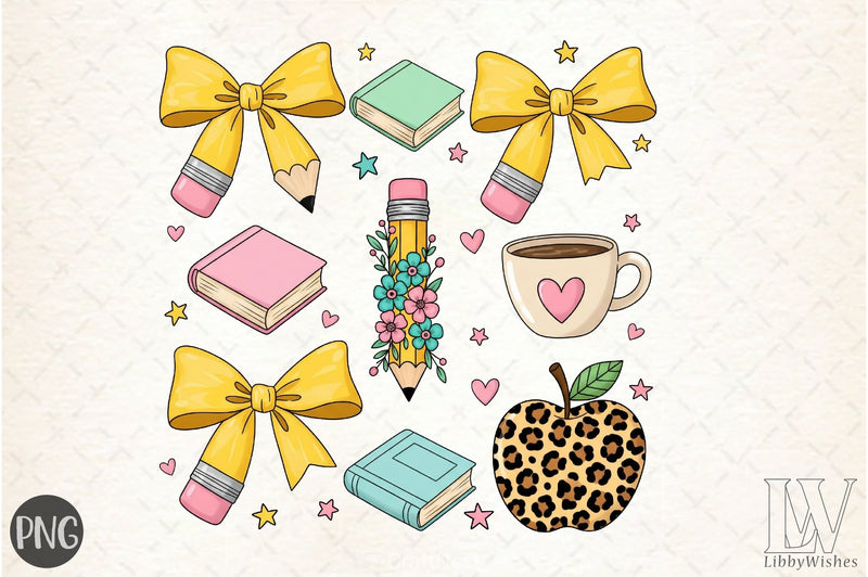 Back to School Teacher Bow Clipart Bundle - CraftNest - Digital Crafting and Art