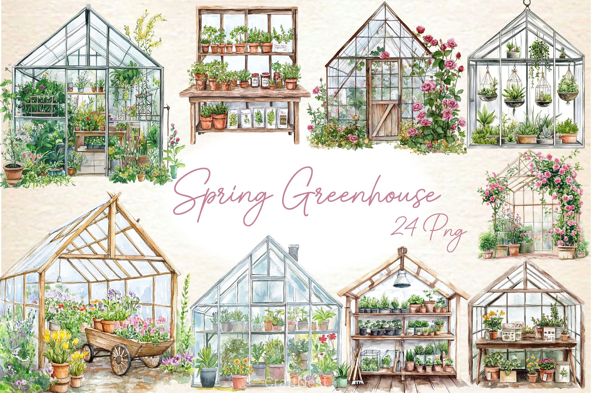 Spring Greenhouse Clipart Bundle 2 - CraftNest - Digital Crafting and Art