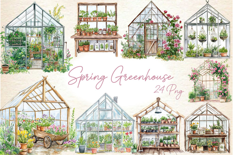 Spring Greenhouse Clipart Bundle 2 - CraftNest - Digital Crafting and Art