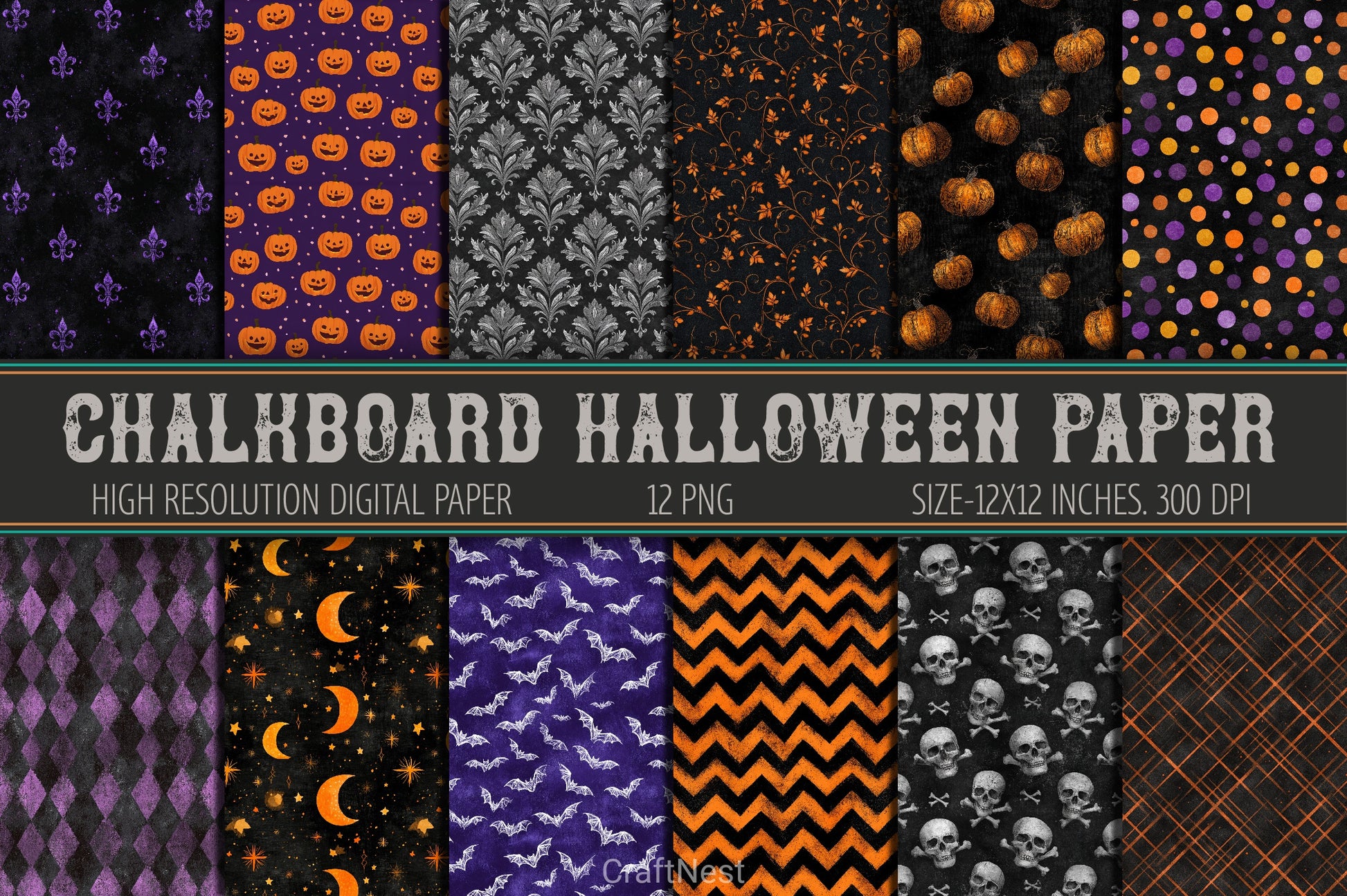 Chalkboard Halloween Clipart Bundle - CraftNest - Digital Crafting and Art