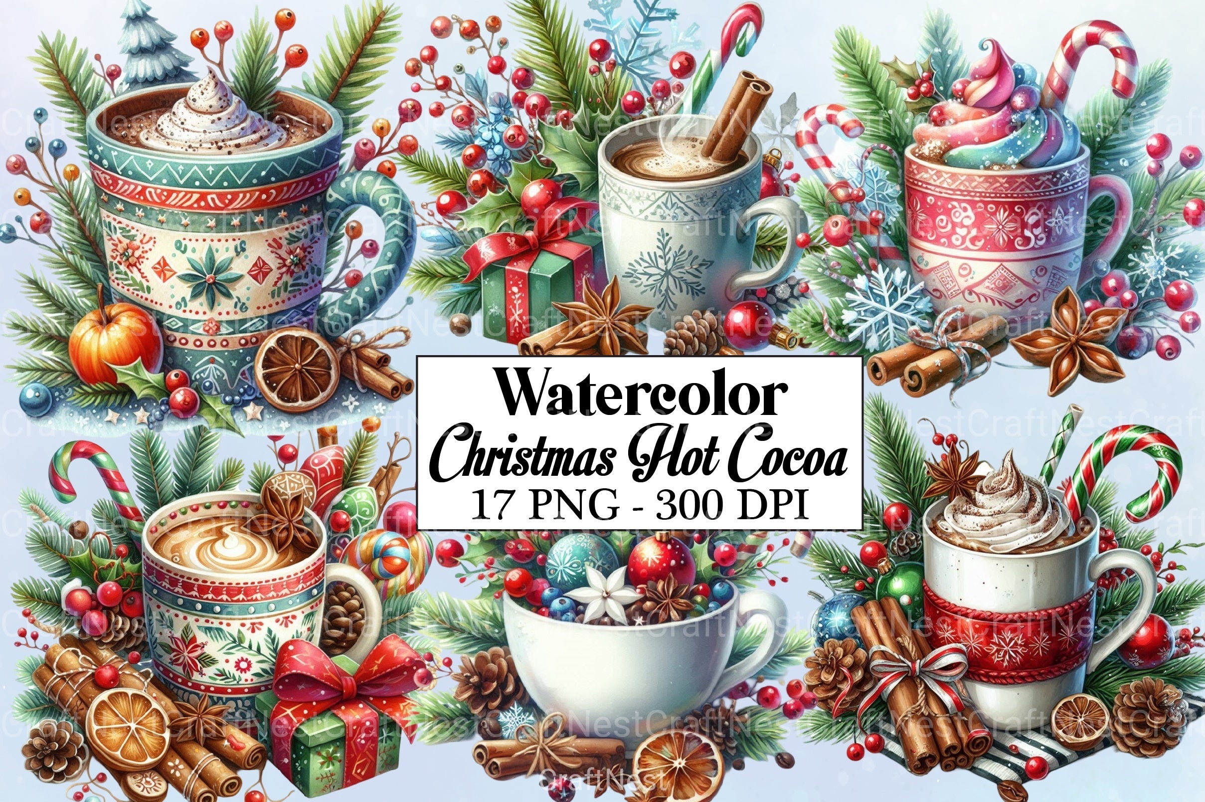 Christmas Hot Cocoa Clipart Bundle - CraftNest - Digital Crafting and Art