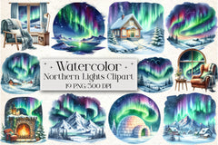 Northern Lights Clipart Bundle - CraftNest - Digital Crafting and Art