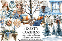 Frosty Coziness Clipart Bundle - CraftNest - Digital Crafting and Art