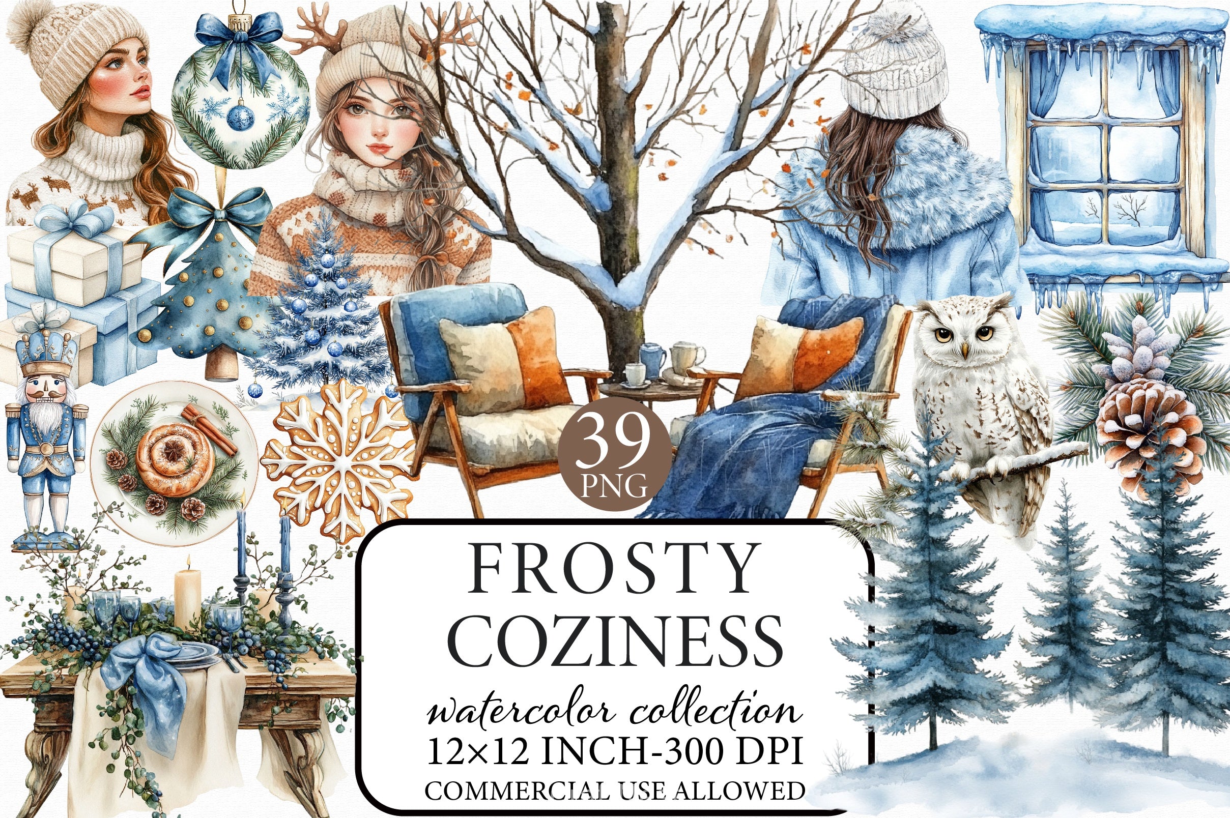 Frosty Coziness Clipart Bundle - CraftNest - Digital Crafting and Art