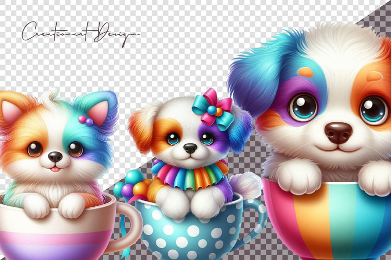 Cute Dog Coffee Cup Clipart Bundle - CraftNest - Digital Crafting and Art