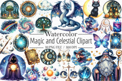 Magic & Celestial Clipart Bundle - CraftNest - Digital Crafting and Art