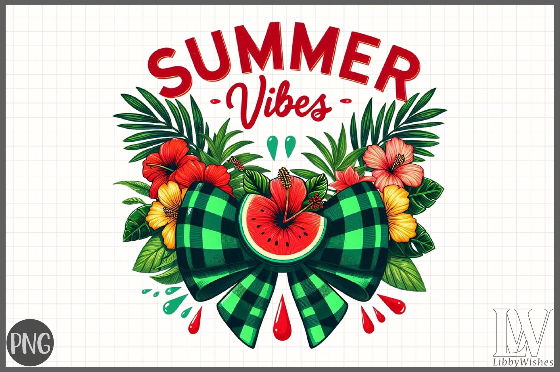 Retro Summer Watermelon Bow Clipart Bundle - CraftNest - Digital Crafting and Art