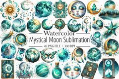 Mystical Moon Clipart Bundle - CraftNest - Digital Crafting and Art