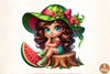 Watermelon Girl Clipart Bundle