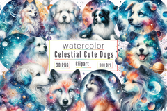 Celestial Dog Clipart Bundle - CraftNest - Digital Crafting and Art