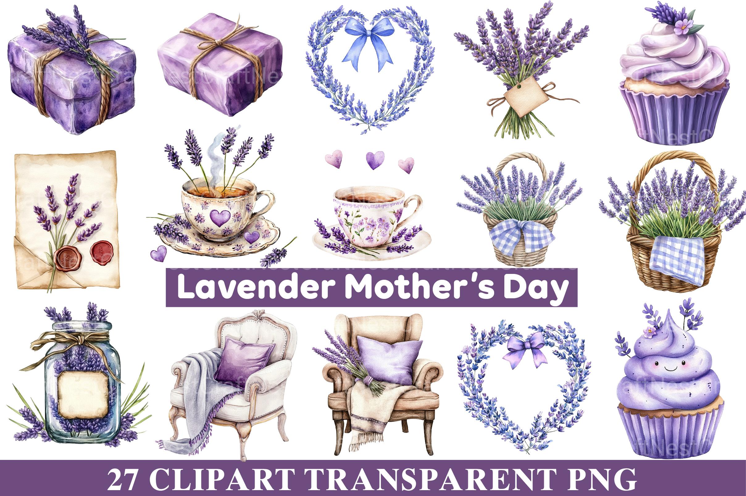 Lavender Mothers Day Clipart - CraftNest - Digital Crafting and Art