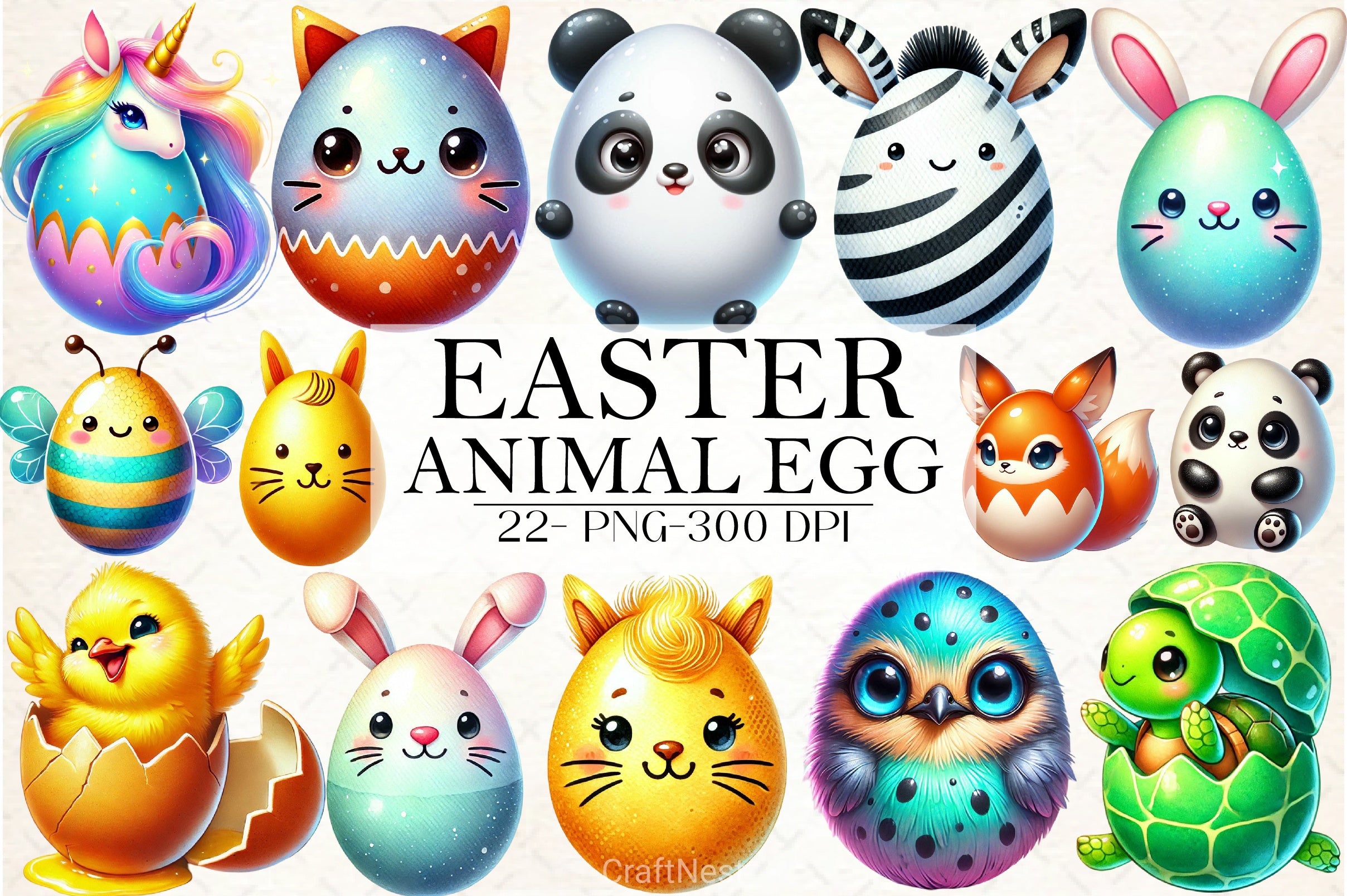 Easter Animal Egg Clipart Bundle - CraftNest - Digital Crafting and Art