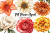 Fall Flowers Clipart Bundle 3