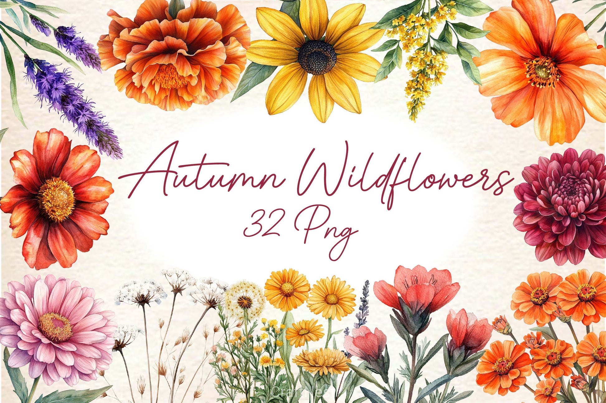 Autumn Wildflowers Clipart Bundle 9 - CraftNest - Digital Crafting and Art