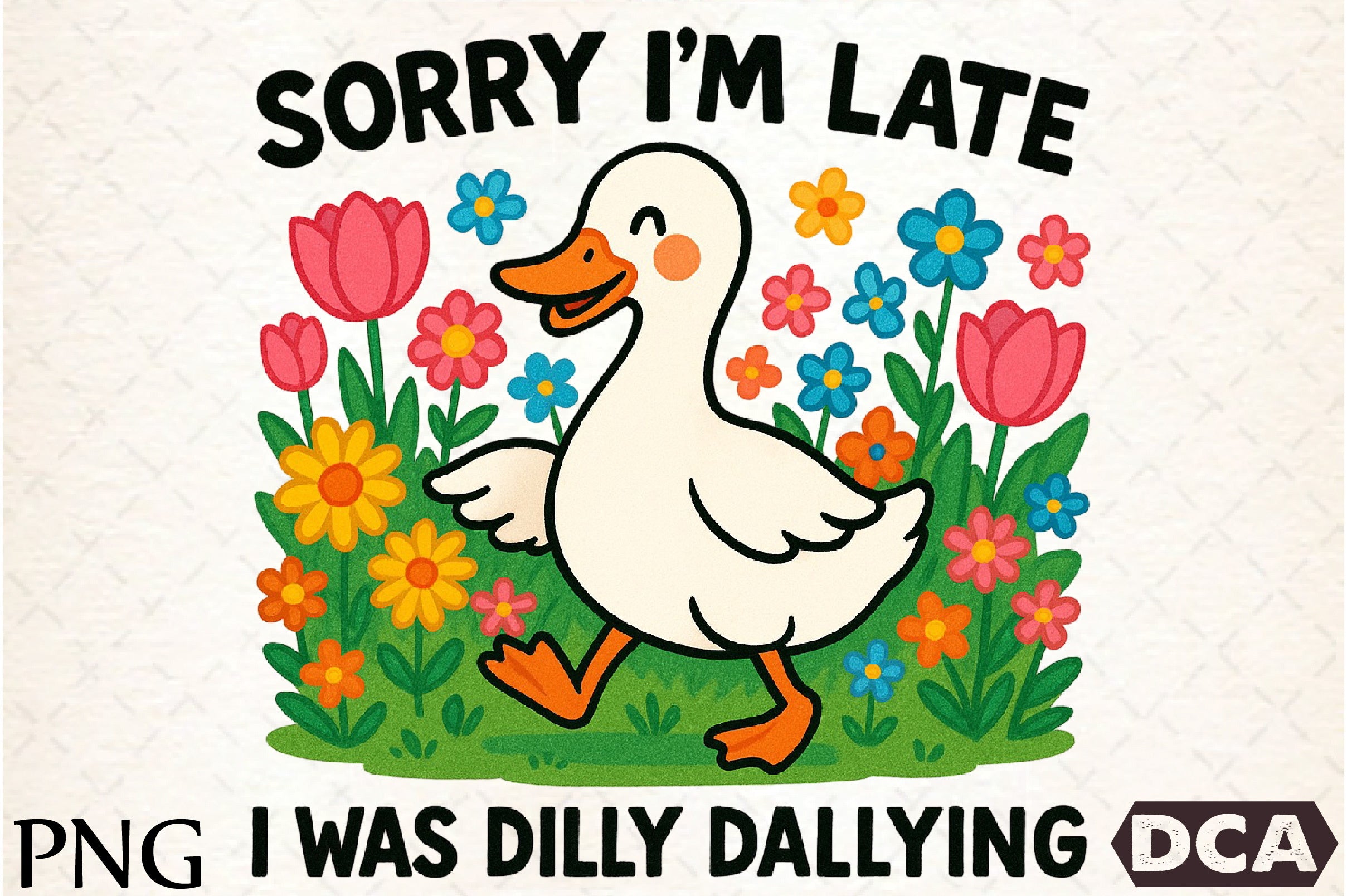 Sassy Boho Floral Clipart Bundle - Funny Silly Goose Design