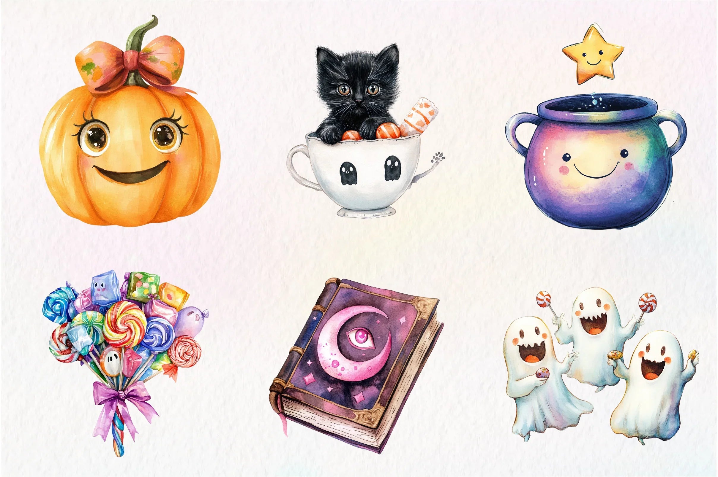 Cute Halloween Set Clipart Bundle 2 - CraftNest - Digital Crafting and Art
