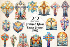 Stained Glass Easter Crosses Clipart Bundle 2 - CraftNest - Digital Crafting and Art
