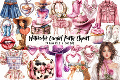 Cowgirl Party Clipart Bundle 4 - CraftNest - Digital Crafting and Art