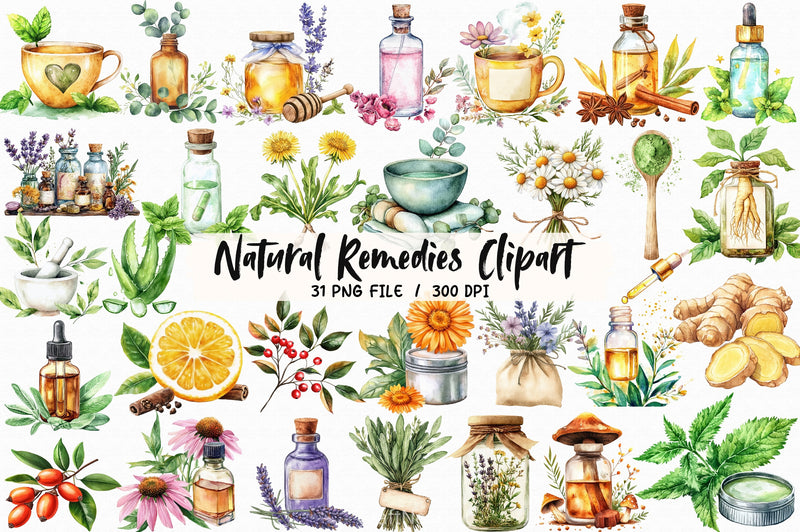 Natural Remedies Clipart Bundle 4 - CraftNest - Digital Crafting and Art