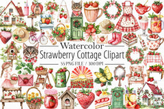 Strawberry Cottage Clipart Bundle - CraftNest - Digital Crafting and Art