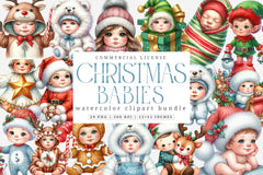 Christmas Babies Clipart Bundle - CraftNest - Digital Crafting and Art