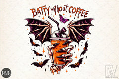 Batty Without Coffee Halloween Clipart Bundle 2 - CraftNest - Digital Crafting and Art