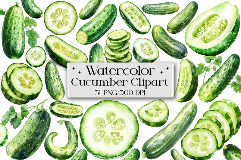 Cucumber Clipart Bundle - CraftNest - Digital Crafting and Art