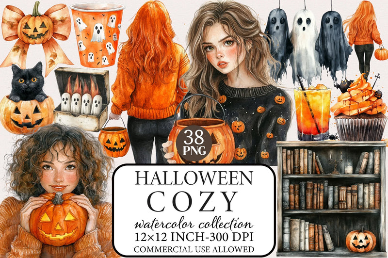 Cozy Halloween Clipart Bundle 1 - CraftNest - Digital Crafting and Art