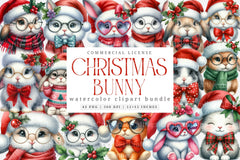 Christmas Bunny Clipart Bundle - CraftNest - Digital Crafting and Art