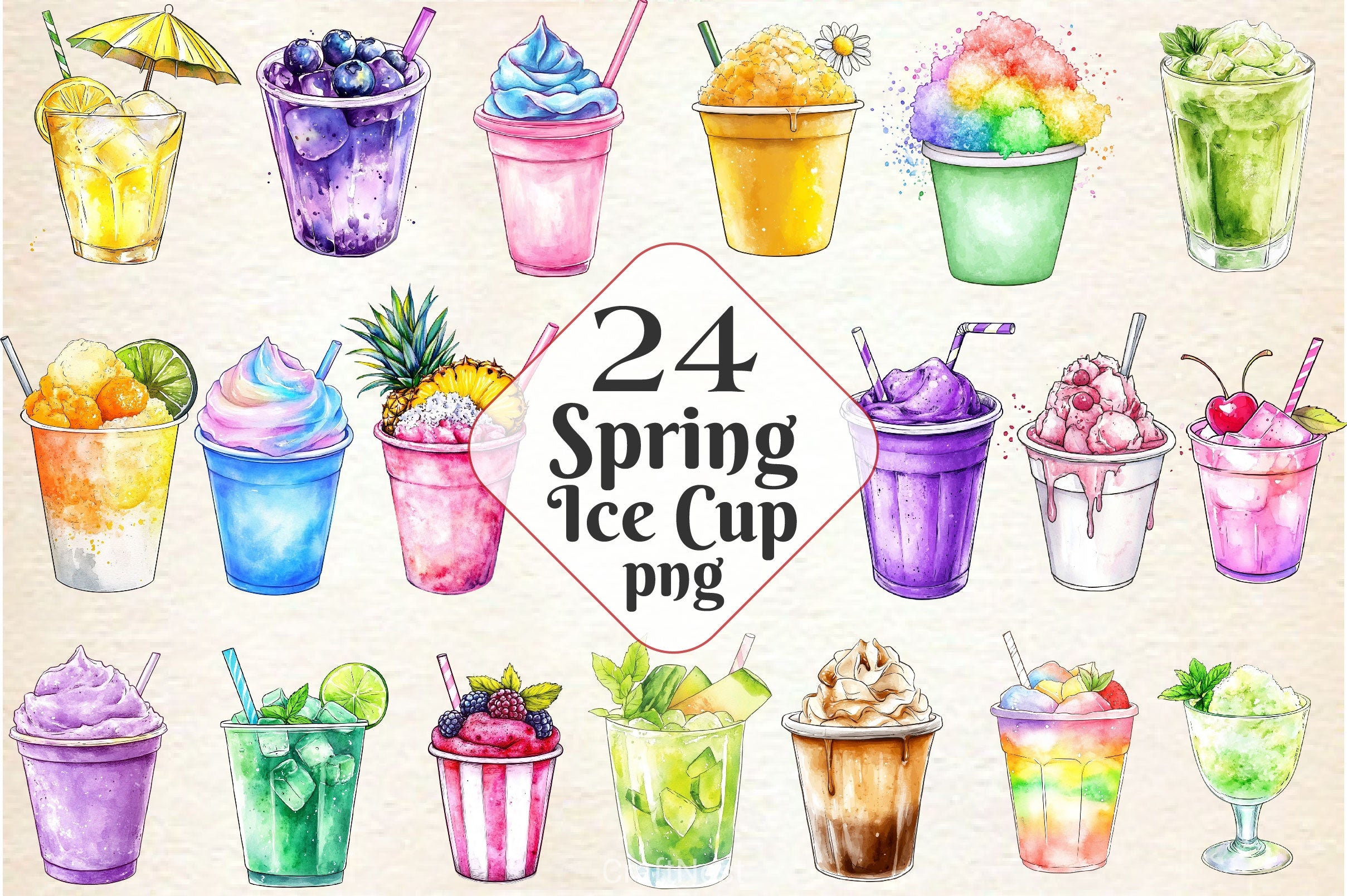 Spring Ice Cup Clipart Bundle - CraftNest - Digital Crafting and Art