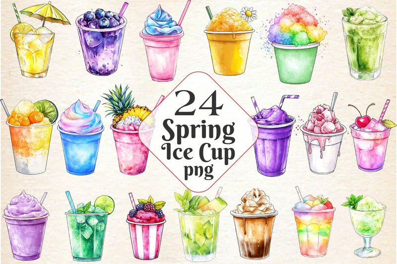 Spring Ice Cup Clipart Bundle - CraftNest - Digital Crafting and Art