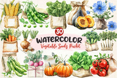 Vegetable Seeds Packet Clipart Bundle - CraftNest - Digital Crafting and Art