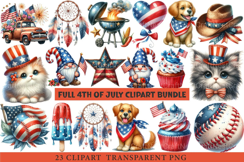 Full 4th of July Clipart Bundle - CraftNest - Digital Crafting and Art
