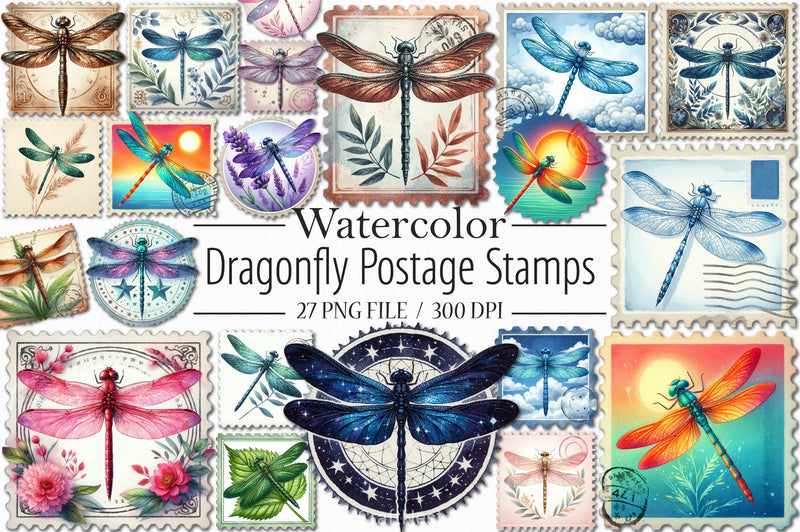 Dragonfly Stamps Clipart Bundle - CraftNest - Digital Crafting and Art